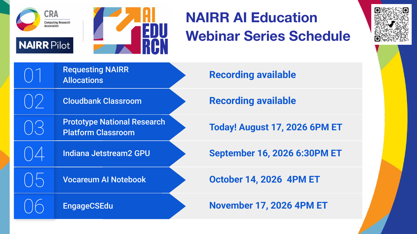 NAIRR Webinar — Prototype NRP Classroom page 3